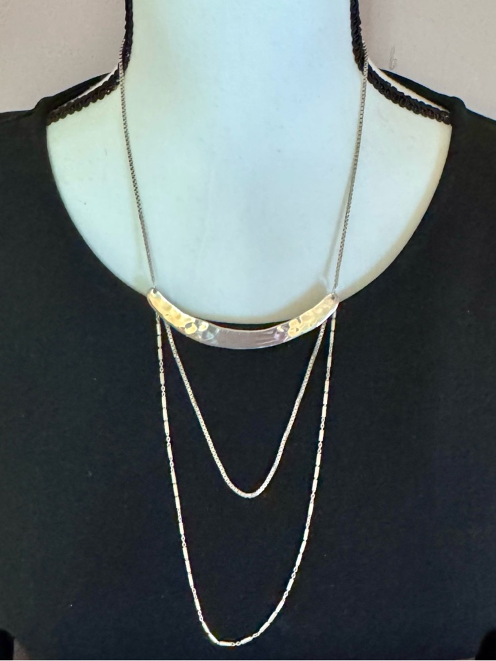 Silpada Sterling Silver 3 Tiered Multi -Strand "Avant Garde" Necklace N3336